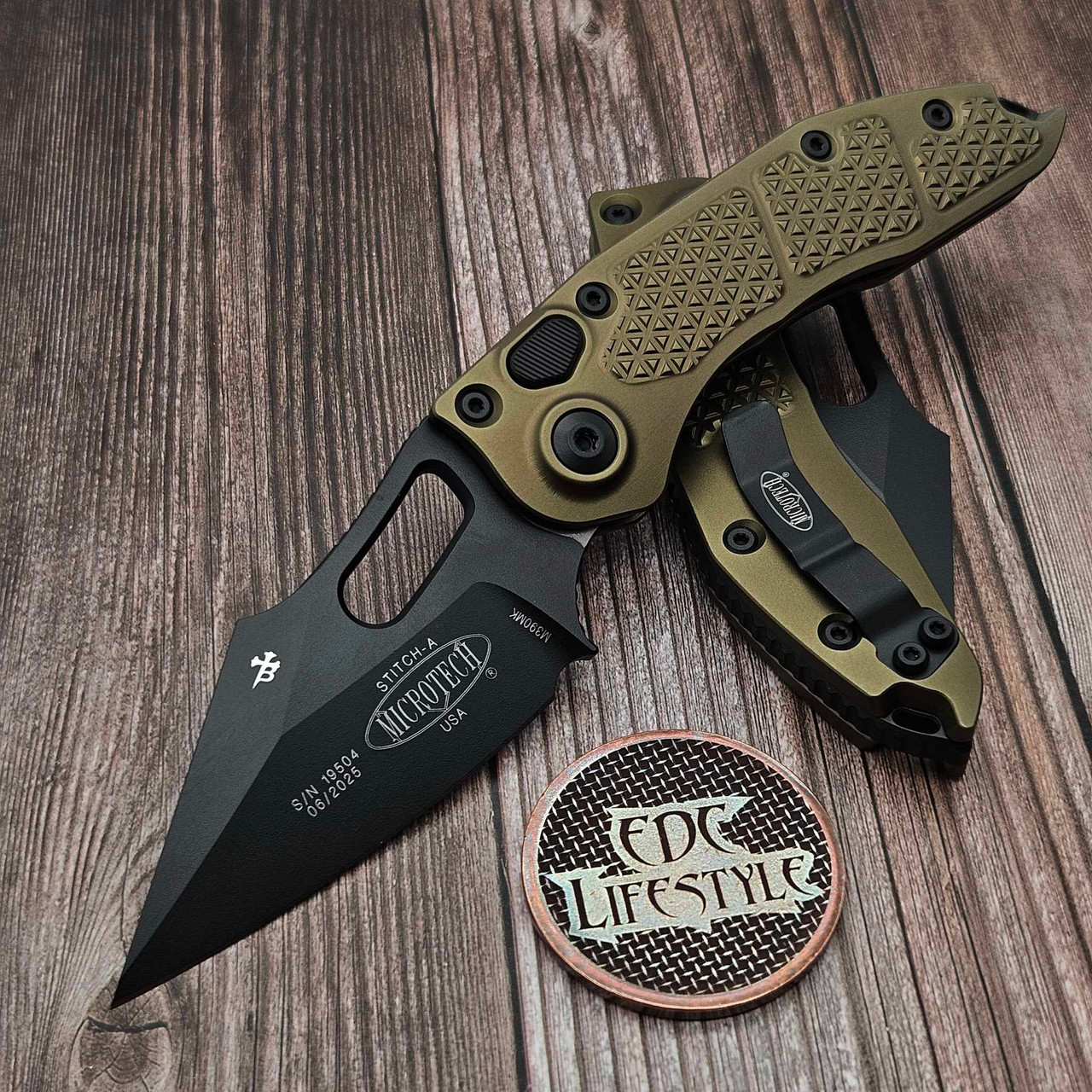Microtech Borka Auto Stitch 169-1OD OD Green Black Standard S/E