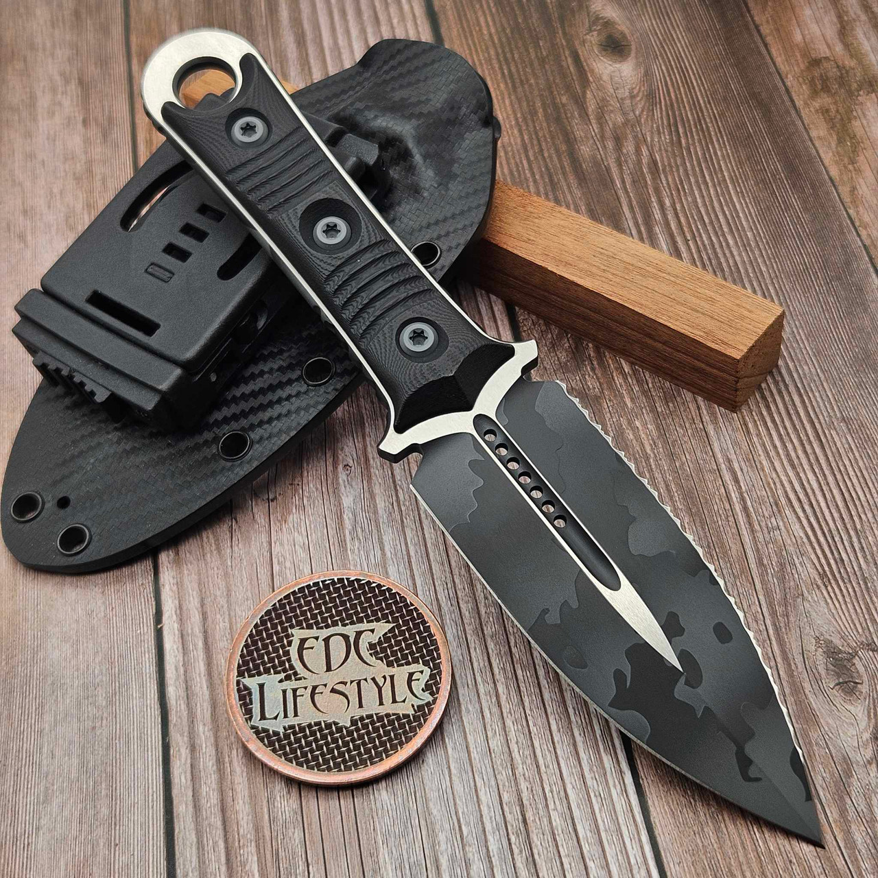 Microtech Borka SBD 201-3USCS D/E Urban Camo Stripe Full Serrated S/N ...