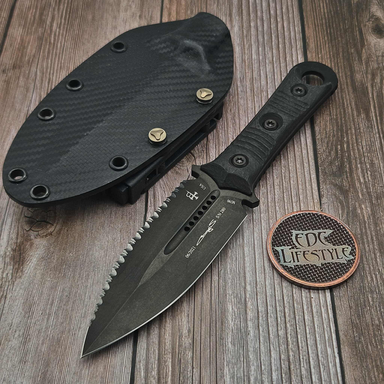 Microtech SBD D/E Signature Series DLC Full Serrated DLC Hardware