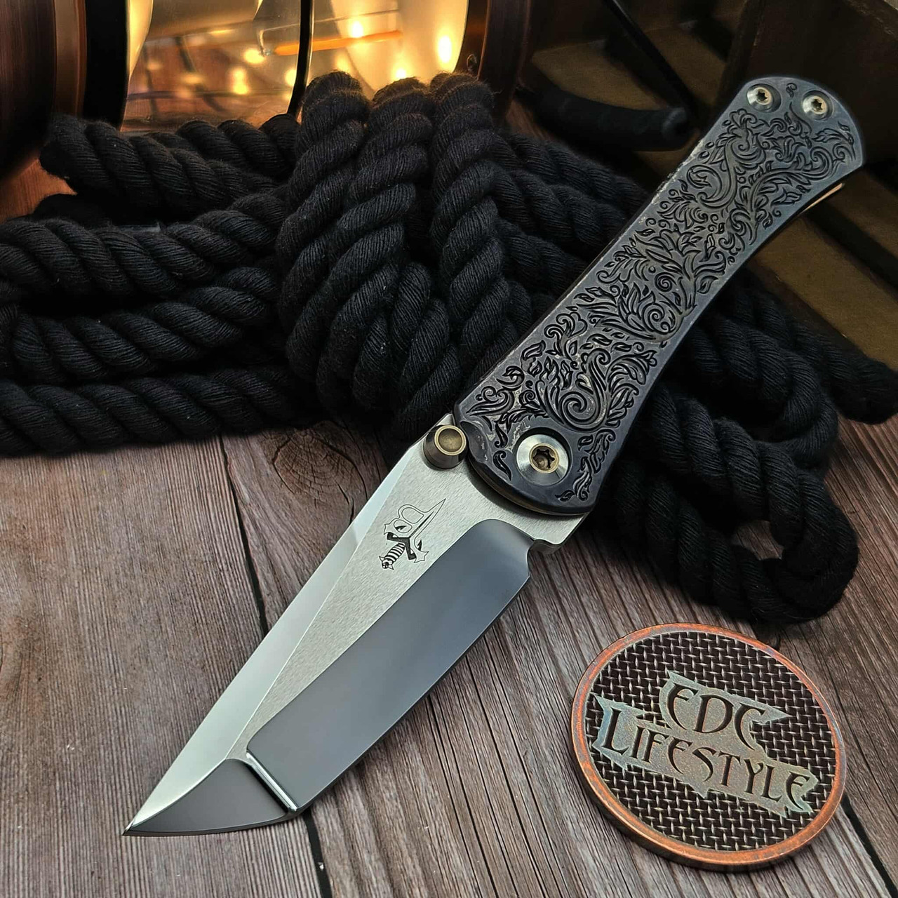 Marfione Custom Borka Blades SBTF Ti2 Scroll Mirror Polish - Preowned