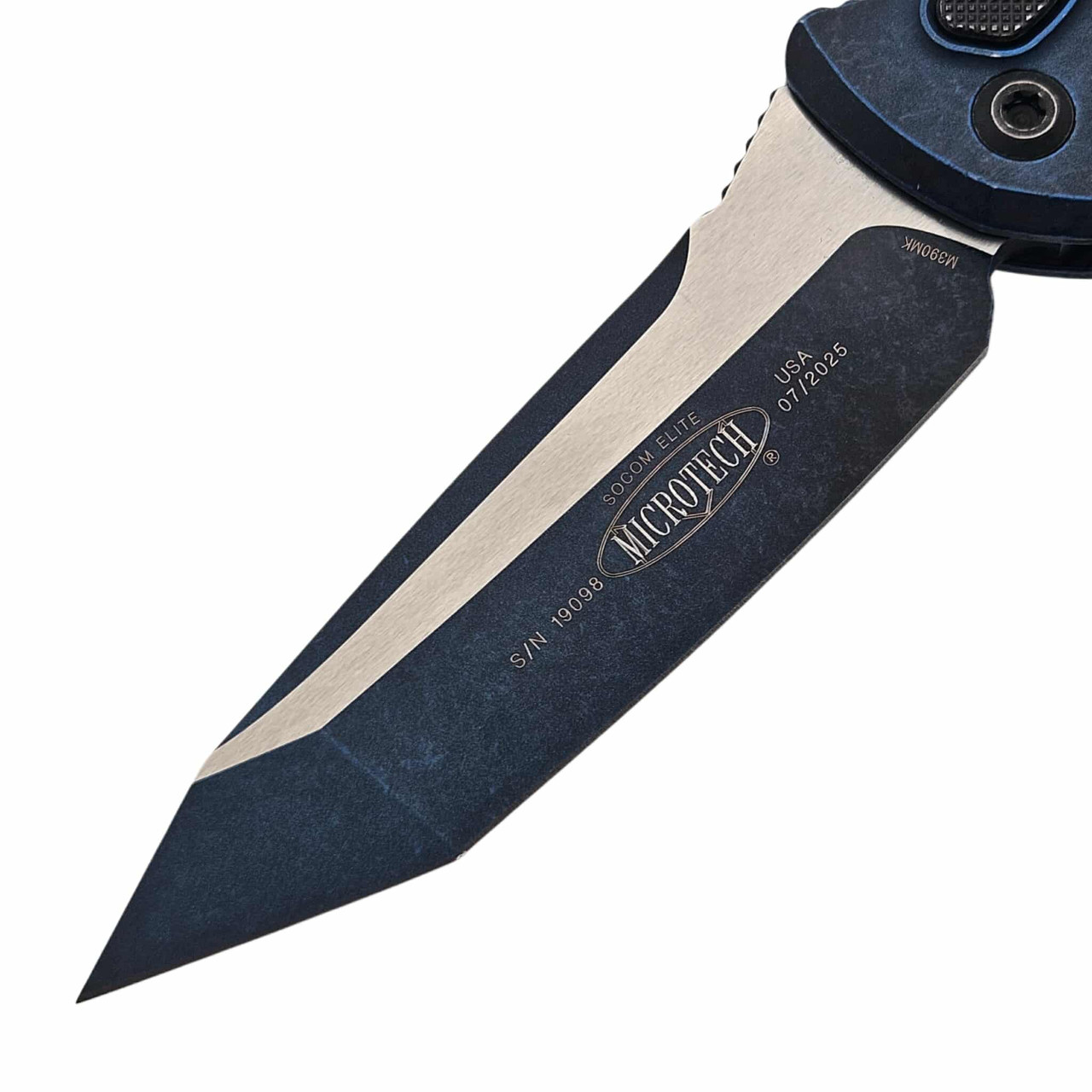 Microtech Socom Elite Auto Weathered Blue 4" T/E 161A-1WBL