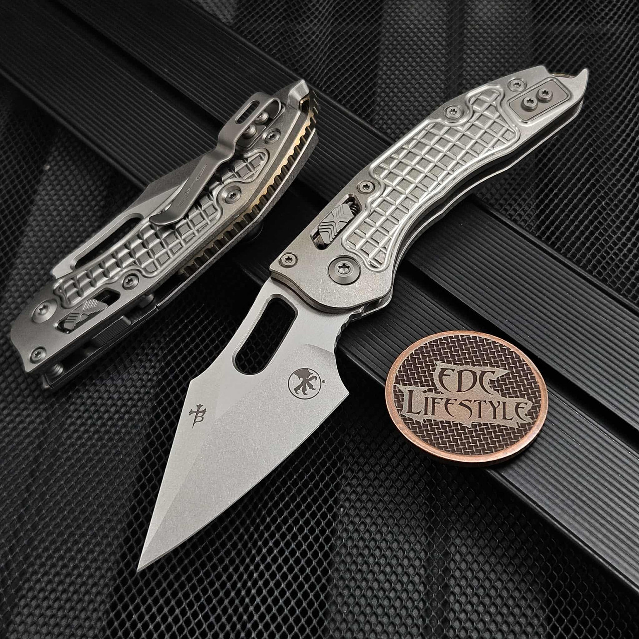Microtech Stitch Ram-Lok 169RL-10FRMS1 Titanium Frag Stonewash