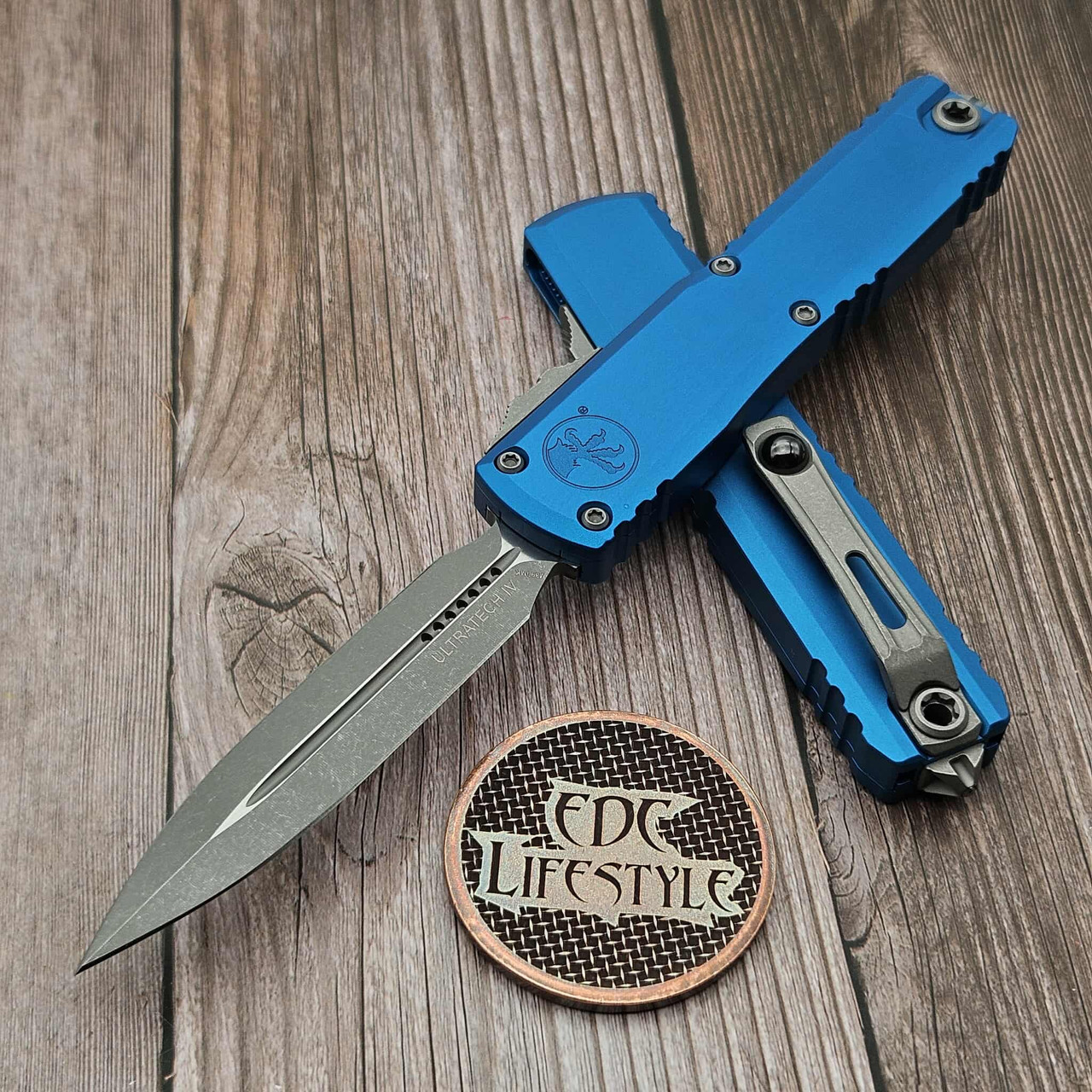 Microtech Ultratech Gen IV Blue D/E 3.55" M390MK Apocalyptic 11224-10APBL