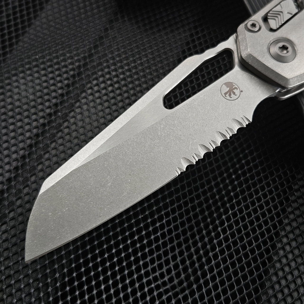 Titanium Microtech Microtech MSI Ram-Lok 210-11MS2 Titanium Slab Stonewash Partial ...