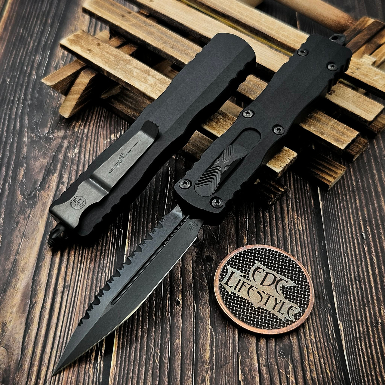 Microtech Dirac Delta 227-3DLCTSH Tactical DLC Double Edge Full Microtech Dirac Delta 227-3DLCTSH Tactical DLC Double Edge Full
