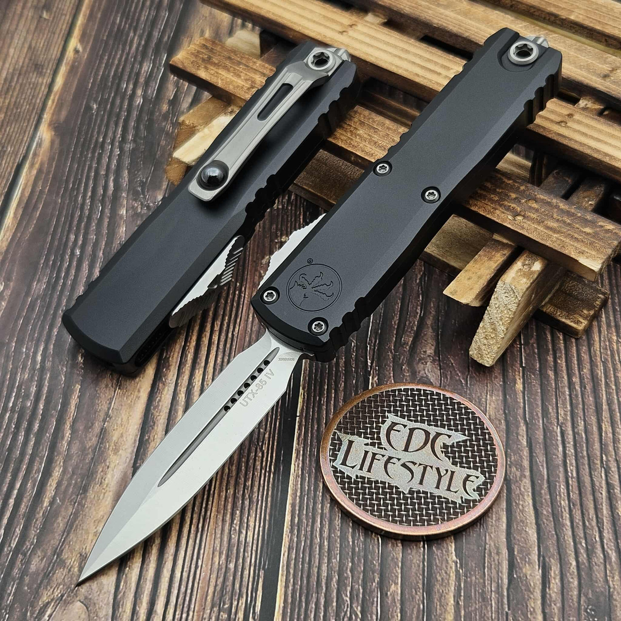 Microtech UTX-85 Gen IV 12324-4 Black 3.06" D/E Satin