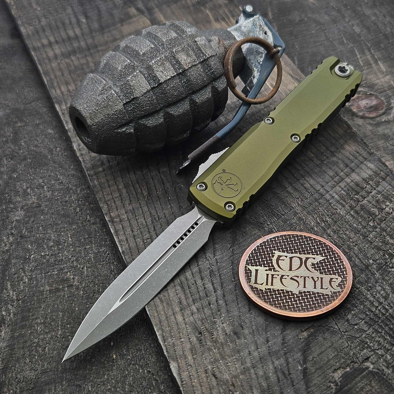 Microtech Ultratech D/E Gen IV OD Green Apocalyptic 11224-10APOD