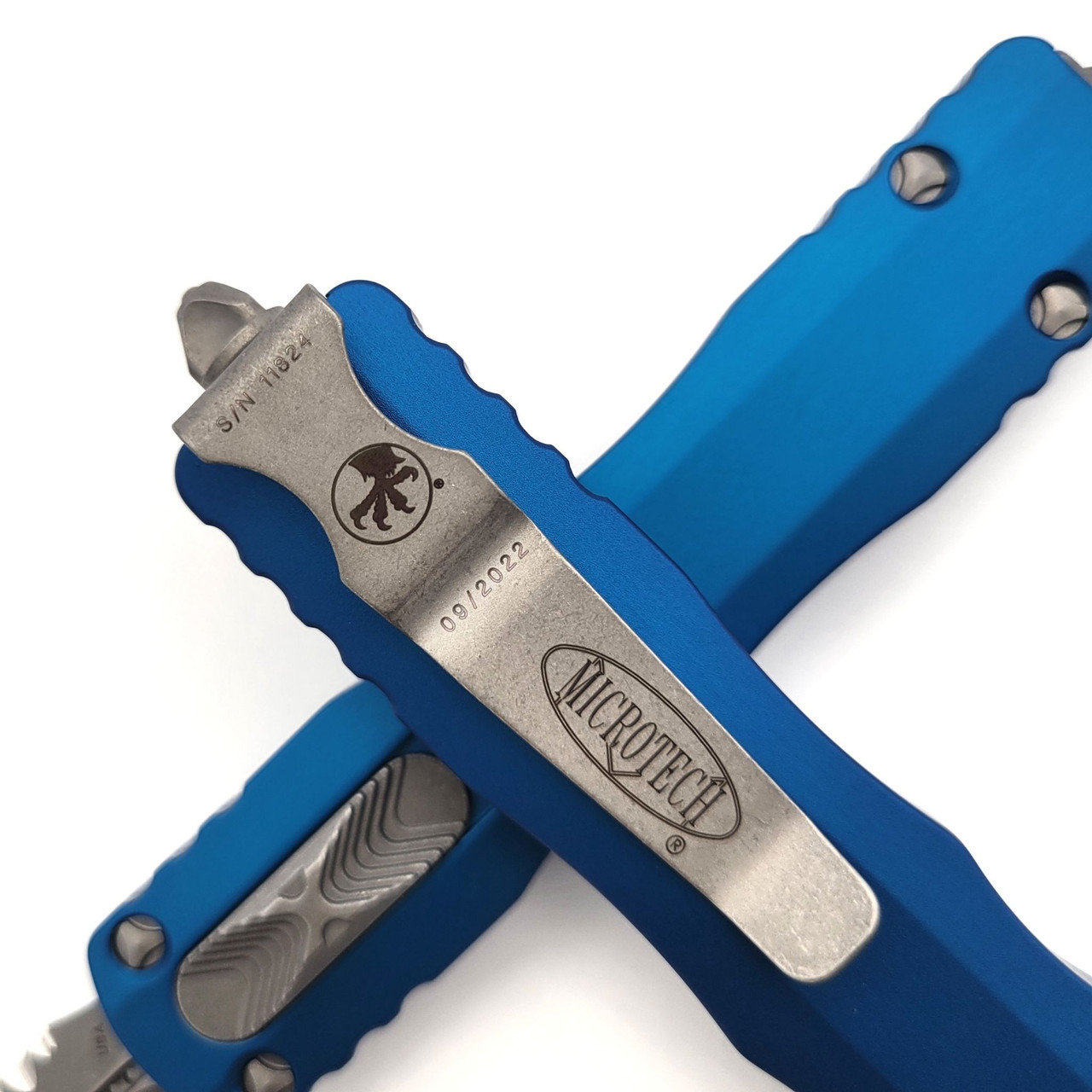 Microtech Dirac 225-12APBL Blue Apocalyptic Double Edge