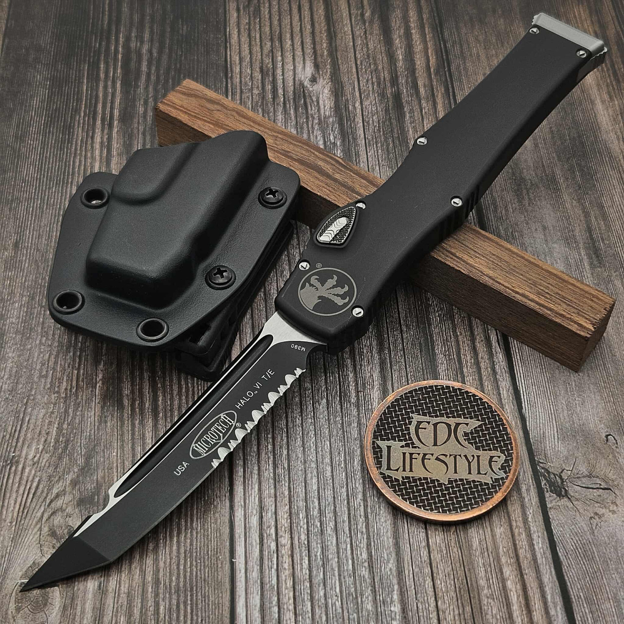 Microtech Knives Halo VI T/E Partial Serrated 250-2 S/N 1458 - Preowned