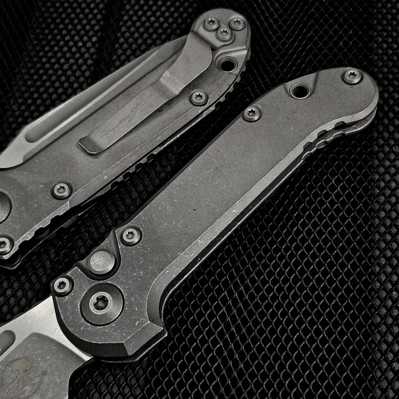 Large Microtech Microtech LUDT Titanium Slab Side T/E Apocalyptic 1136-10APMS1