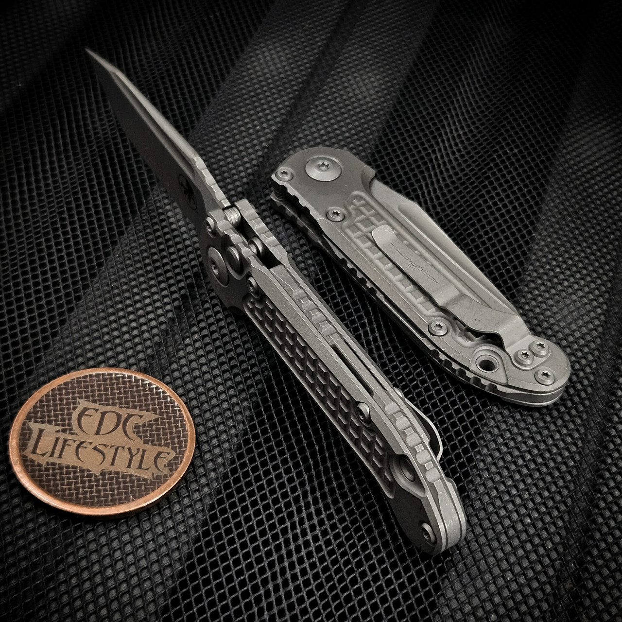 Large Microtech Microtech LUDT Titanium Frag T/E Apocalyptic 1136-10APFRMS1
