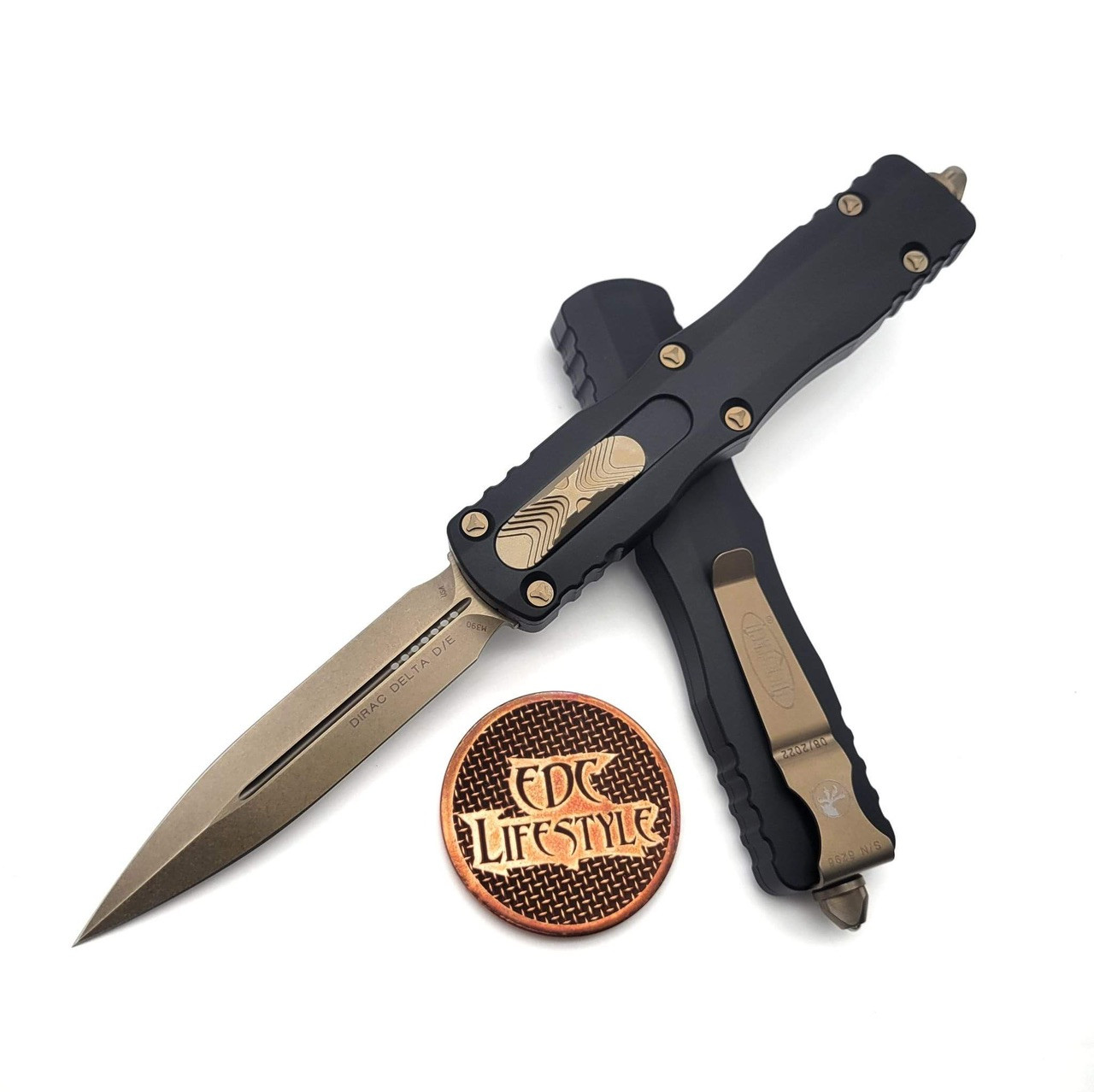 Microtech 227-13 Dirac Delta Double Edge Bronze Standard