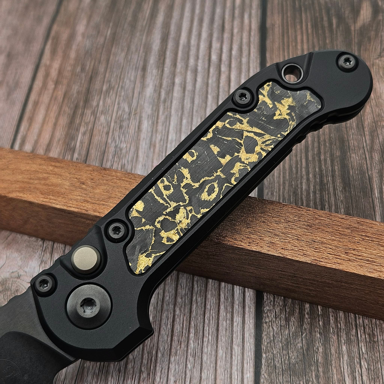 Microtech LUDT S/E DLC Gold Carbon Fiber Inlays 1135-1DLCTSAE S/N 070 ...
