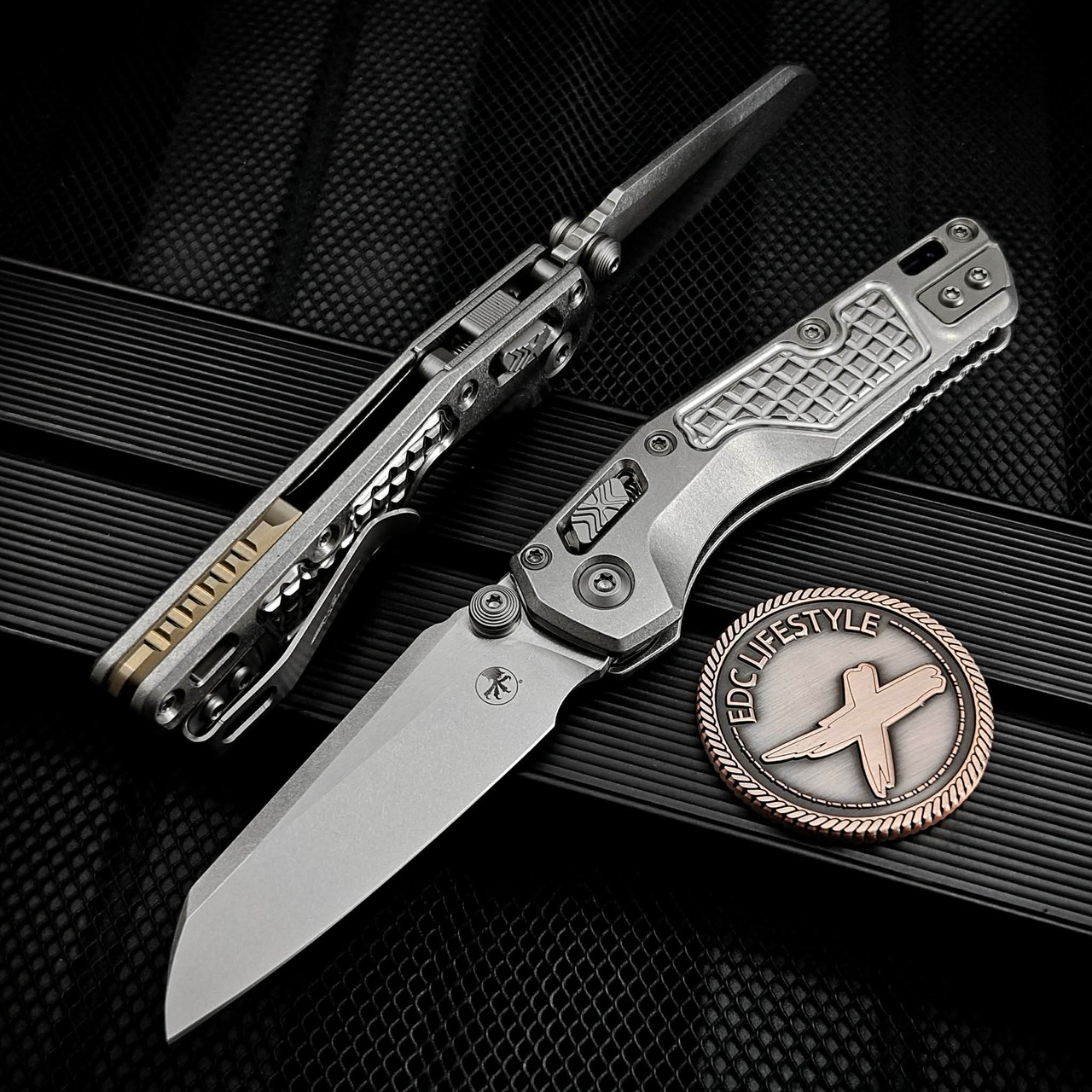Microtech MSI Mini Frag Titanium Stonewash 210M-10FRMS2 Bronze Accent ...