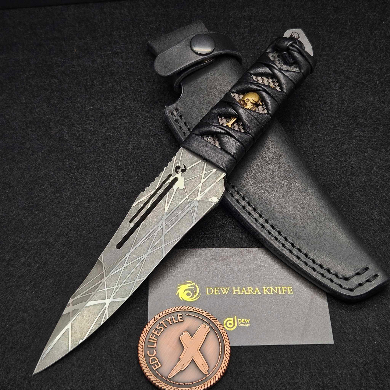 Dew Hara Homura Fixed Blade VG-10 Dark Lightning Tsuka Nozarashi