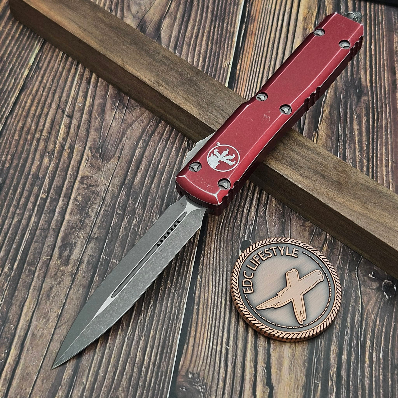 Microtech Ultratech Distressed Merlot D/E Apocalyptic 122-10DMR S/N ...