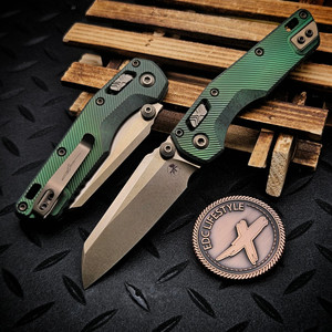 Microtech MSI Ram-Lok Mini Antique Green Fluted Titanium 3.10" Bronzed Bronzed Ti Accent Marfione Select 210M-13FLMS2  By Edc Lifestyle