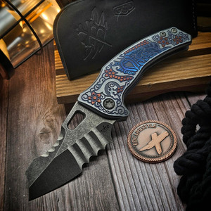 Borka Blades Ti2 Design Samurai Shylock Partial Serrated Chisel Grind