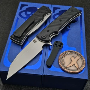 Chaves Knives Blue Label Black Knurled Sangre Street 3.38" Stonewash Wharncliffe Black Ti HW