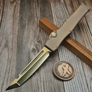 Marfione Custom Halo V Desert Tan W/ Bronzed HW T/E Hand Ground Bronzed Stonewash - Preowned S/N 029 MCK-HV-PO-JH by EDC Lifestyle