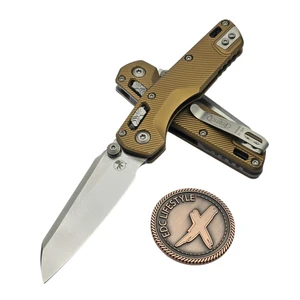 Microtech MSI Ram-Lok Mini Tan Fluted Aluminum 3.10" S/E Stonewash 210M-10FLTA by EDC Lifestyle