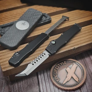 Marfione Custom Halo III Mini Hellhound Tanto Mirror Polish Black Lip Pearl Inlays