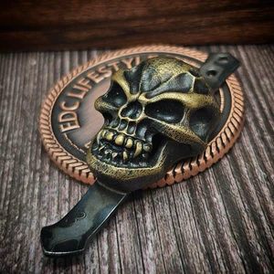Steel Flame Large Hardness Skull Two-Hole Clip - Preowned