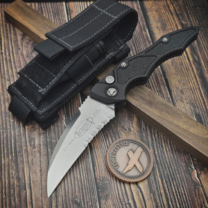 Microtech Kesterel Auto Black Partial Serrated - Preowned  by EDC Lifestyle