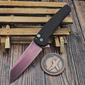 Pro-Tech Knives Black Malibu Copper Rose PVD Reverse T/E Blade Show 2026