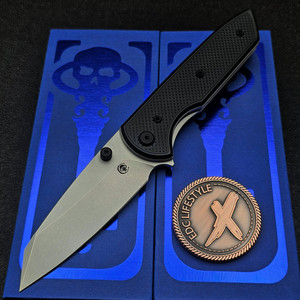 Chaves Brad Blount Arrestor 229 Black Knurled Aluminum 154CM Stonewash Black PVD Ti HW