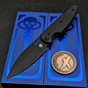 Chaves Brad Blount Phase 229 Black Knurled Aluminum 154CM Black PVD Black PVD Ti HW