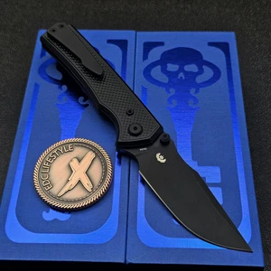 Chaves Sam Tran Arison Street Black Knurled Aluminum 154CM Black PVD Black PVD Ti HW
