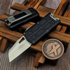 Microtech Exocet II Black 2.31" Wharncliffe Stonewash OTF Money Clip 1156-10