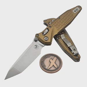 Microtech Socom Ram-Lok Tan Aluminum Frag 4.00" T/E Stonewash 161RL-10FRTA By Edc Lifestyle