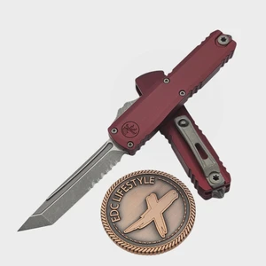 Microtech UTX-70 Gen IV Merlot 2.5" T/E Partial Serrated Apocalyptic 11494-11APMR