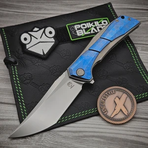 Poikilo Blade Anolis Blue Crystal Ti Zircuti Accents 3.77" T/E Pearlescent SW