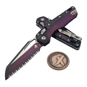 Microtech MSI Ram-Lok Faded Cerakote Sangria Tri-Grip Polymer 3.85" S/E Full Serrated 210T-3PMFSR