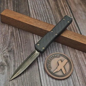 Microtech UTX-70 Carbon Fiber D/E Damascus Bronze 147-16BRZCFS - Preowned