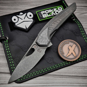 Poikilo Blade VK-Zame Shark S3 Titanium Folder w/Crystal Ti Bolster DSW M398