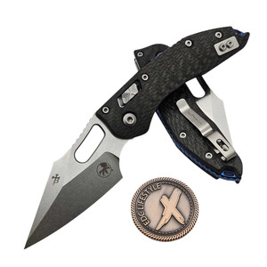 Microtech Stitch Ram-Lok Carbon Fiber S/E Stonewash Blue Ti Accent Marfione Select 169RL-10MS8