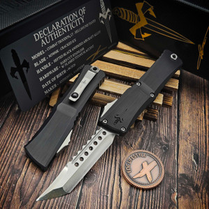 Marfione Custom Combat Troodon LT - Hellhound T/E Cracked Ice Hefted Anodized Alloy Stainless HW w/Flamed Ti Accent