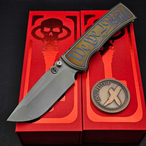 Chaves Knives Titanium Integral Magnetic M390 Stonewash D/P July 4th 250th Embellishment by Roman Road Knifeworks S2