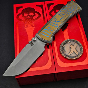 Chaves Knives Titanium Integral Magnetic M390 Stonewash D/P July 4th 250th Embellishment by Roman Road Knifeworks S1