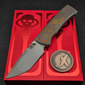 Chaves Knives Titanium Integral Magnetic M390 Stonewash T/E July 4th 250th Embellishment by Roman Road Knifeworks S3