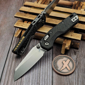 Microtech MSI Mini Slab Carbon Fiber 3.18" S/E Stonewash Bronze Ti Accent Marfione Select 210M-10MS8