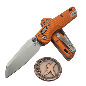 Microtech MSI Mini Orange Aluminum Fluted 3.18" S/E Stonewash 210M-10FLOR