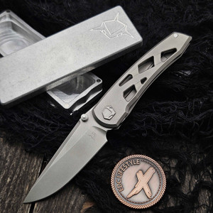 Sharknivco Waka V4.9 Windows Titanium Frame Lock RWL34 Polished Stonewash S1