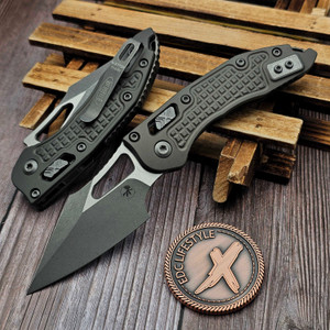 Microtech M-Stitch Ram-Lok Manual Frag Natural Clear Apocalyptic 3.0" S/E 169MRL-10APFRNC