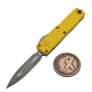 Microtech UTX-85 Gen IV Yellow D/E 3.10" M390MK Apocalyptic 12324-10APYW by EDC Lifestyle