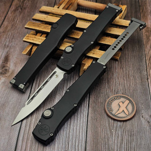 MICROTECH HALO VII BLACK 4.4" CLIP POINT STONEWASH MARFIONE SELECT 1350-10MS1